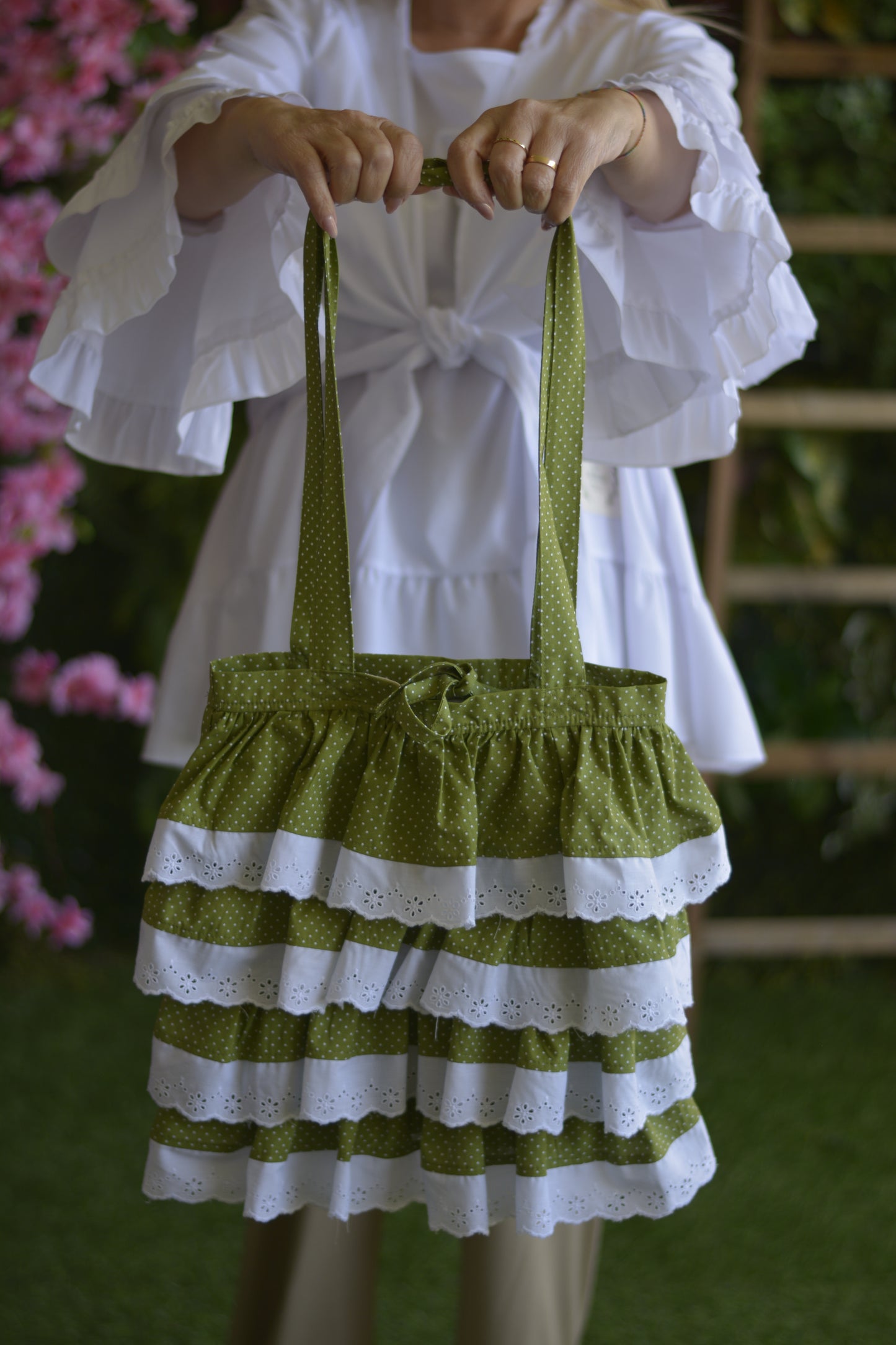 Malinha Verde Pintinhas Brancas