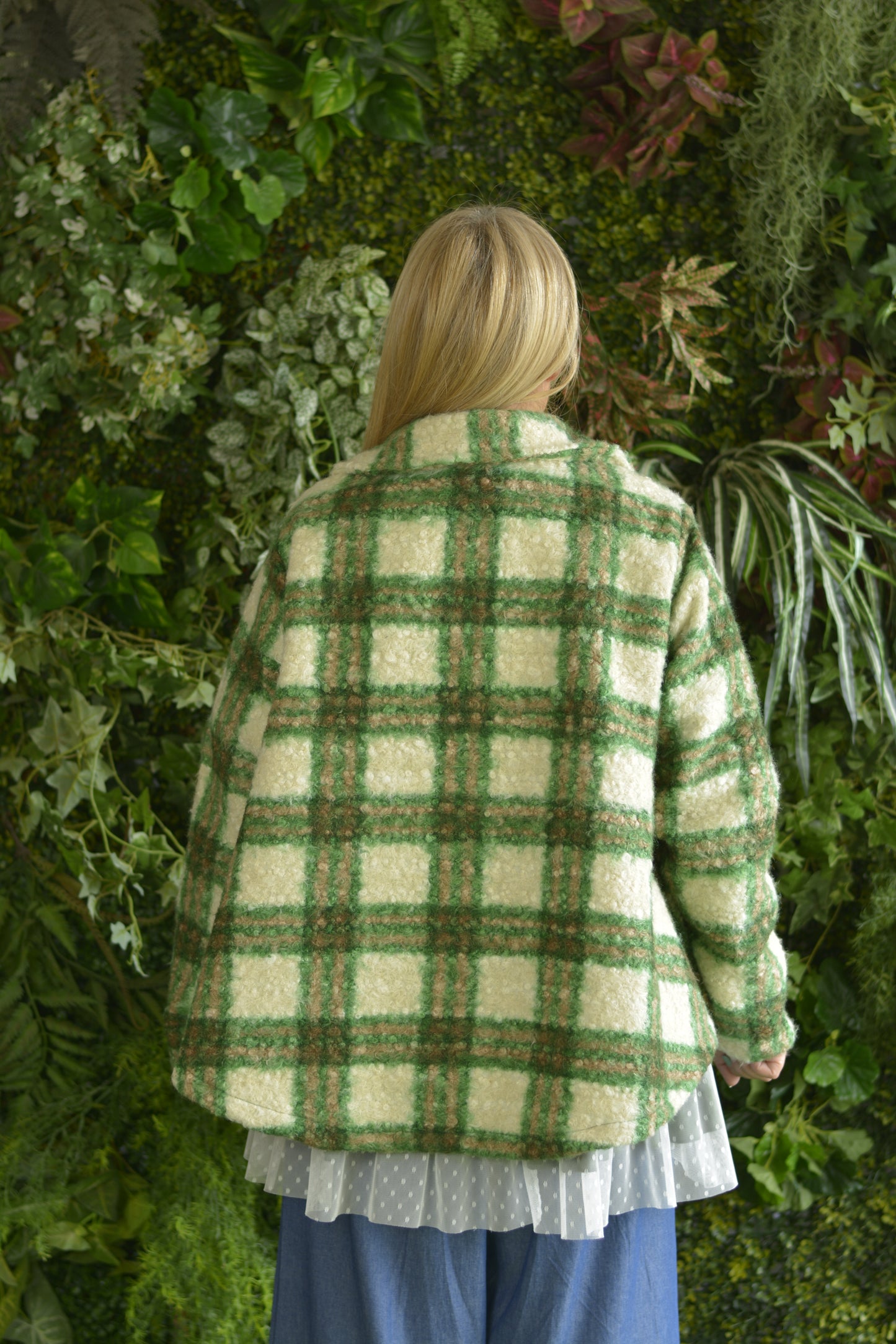 Casaco Caracul Xadrez Verde