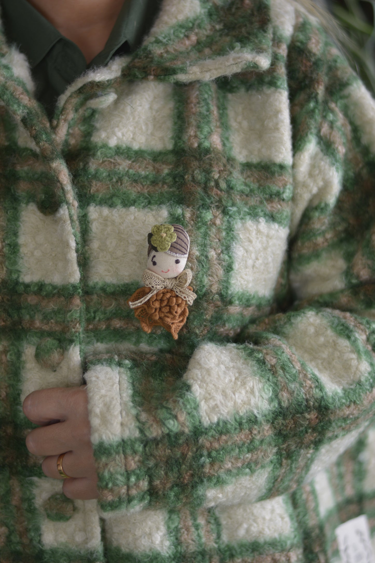 Casaco Caracul Xadrez Verde