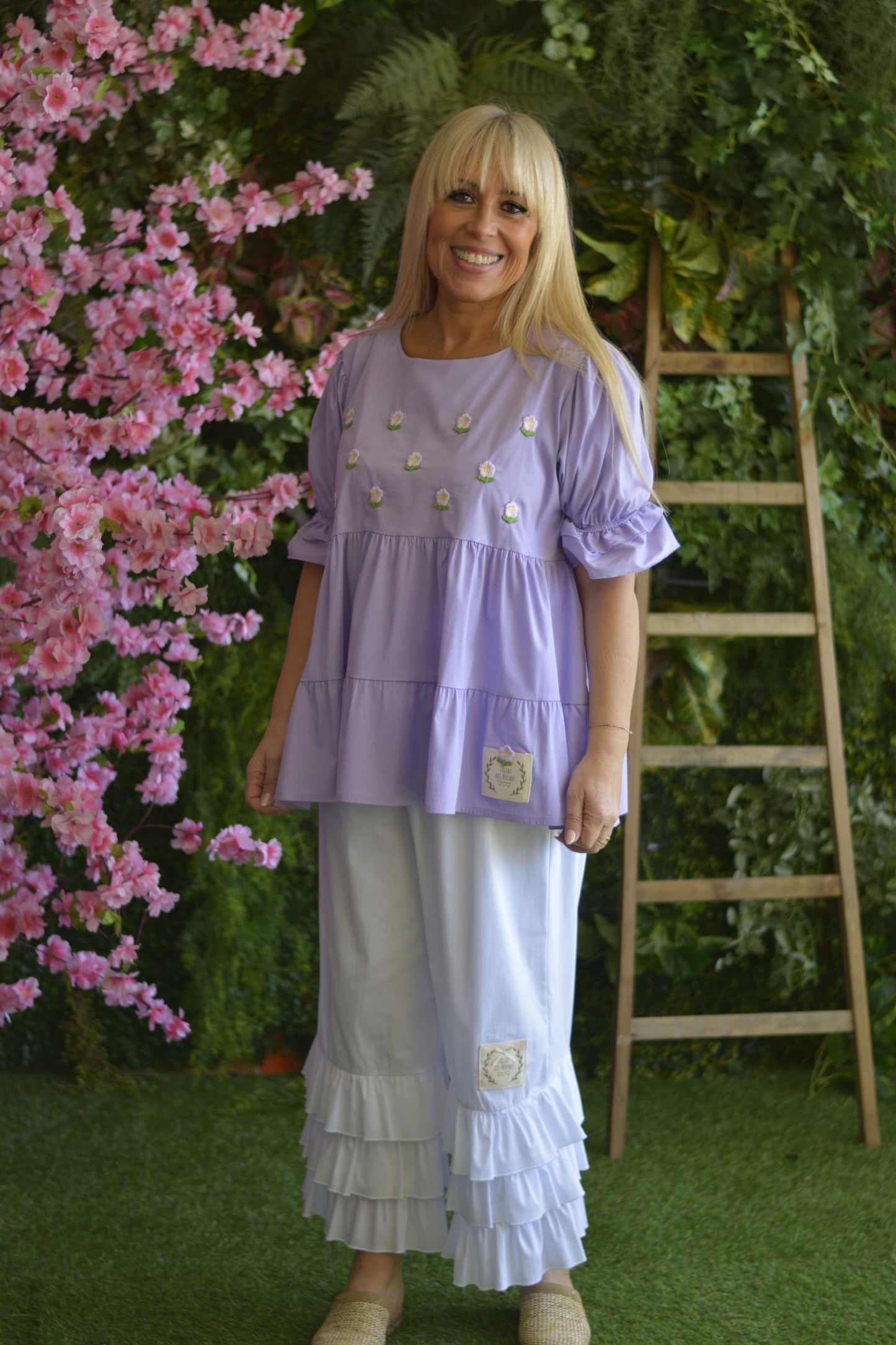 Túnica Lilás Flores