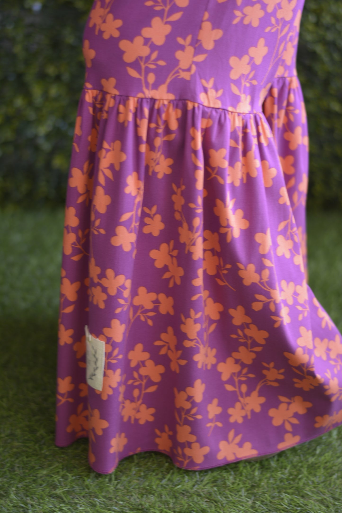 Pantalonas Laranja Flores Fuschia