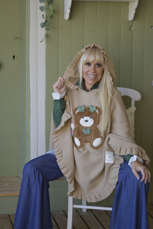 Poncho Lambezul Creme Ursa