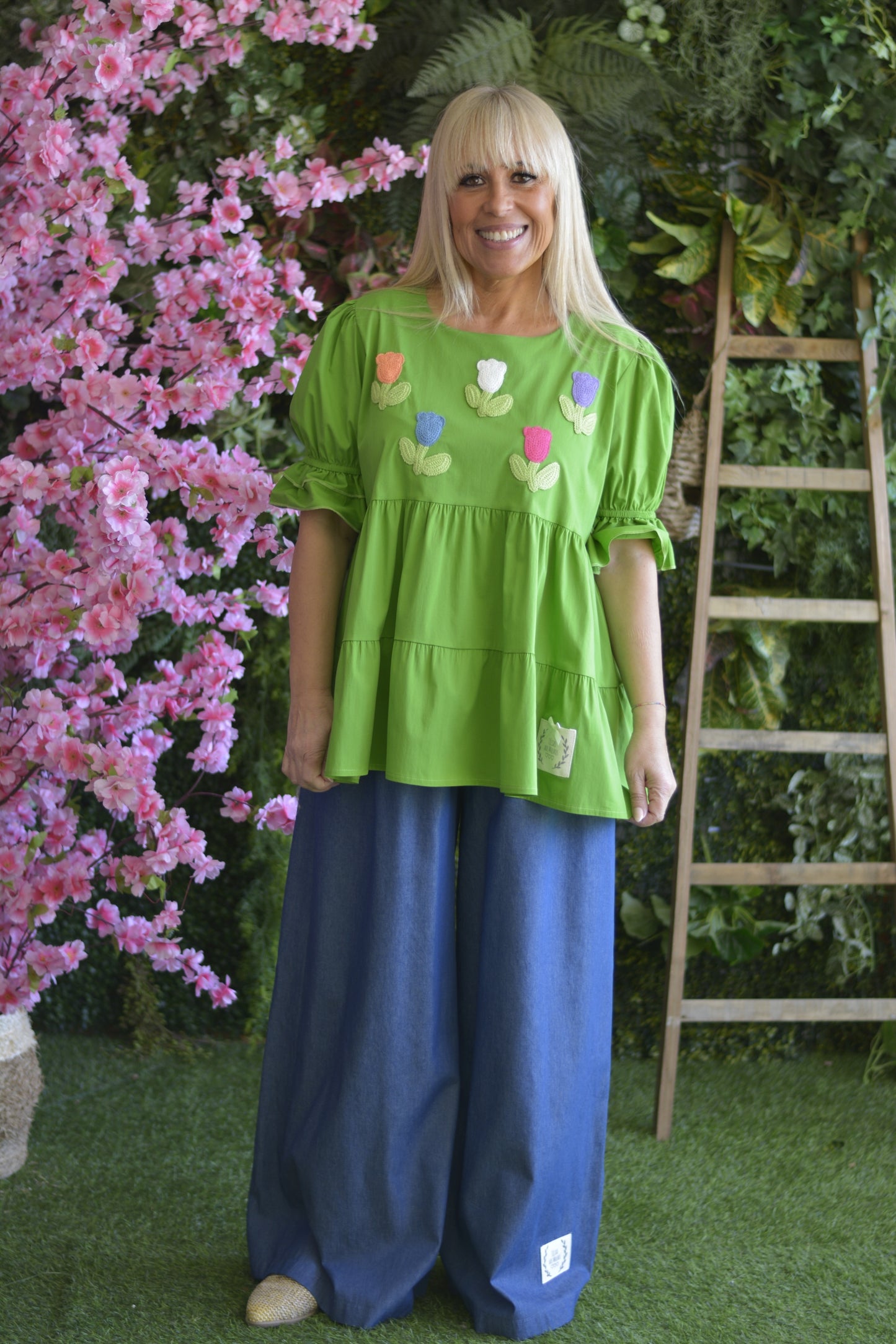 Túnica Verde Flores