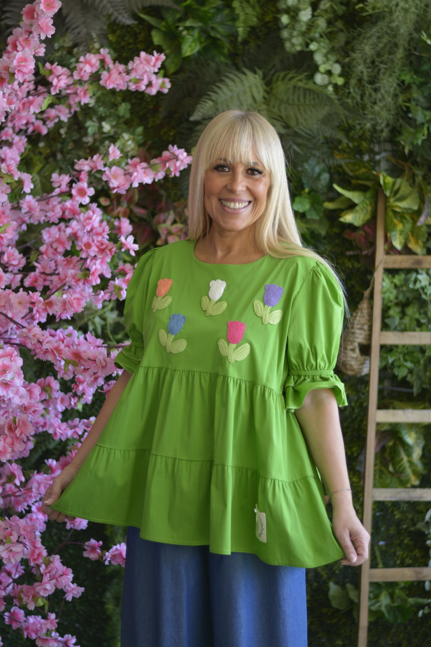 Túnica Verde Flores