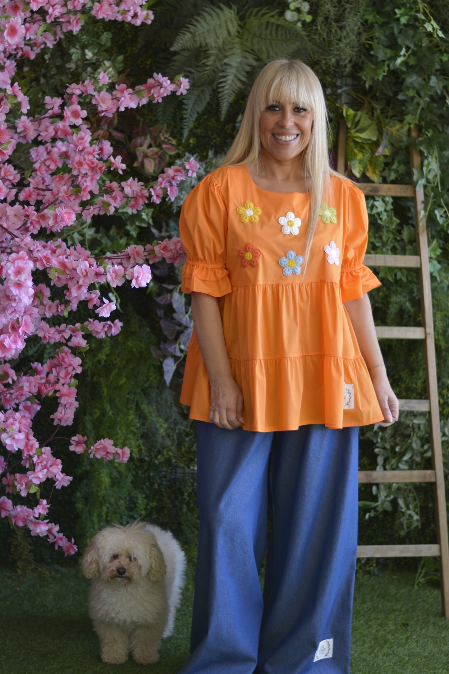 Túnica Laranja Flores