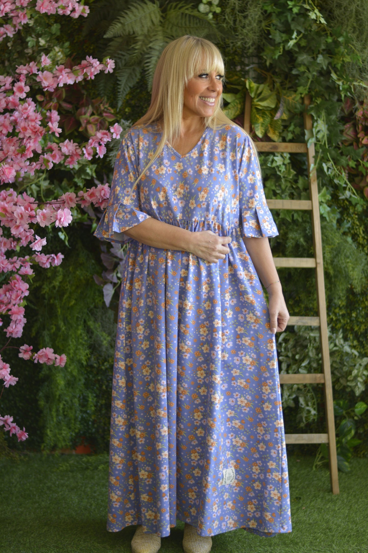 Vestido Azul Flores