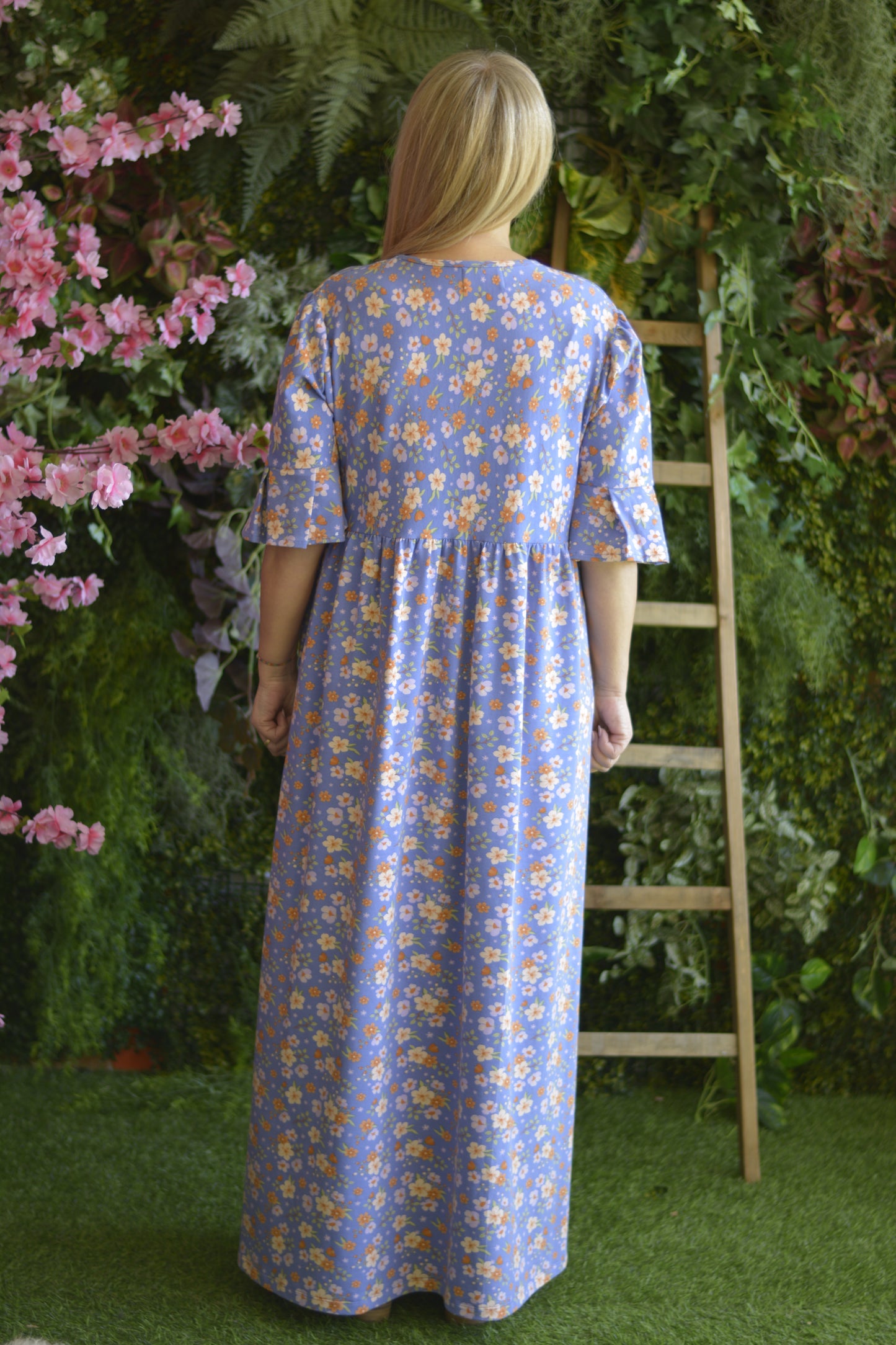 Vestido Azul Flores
