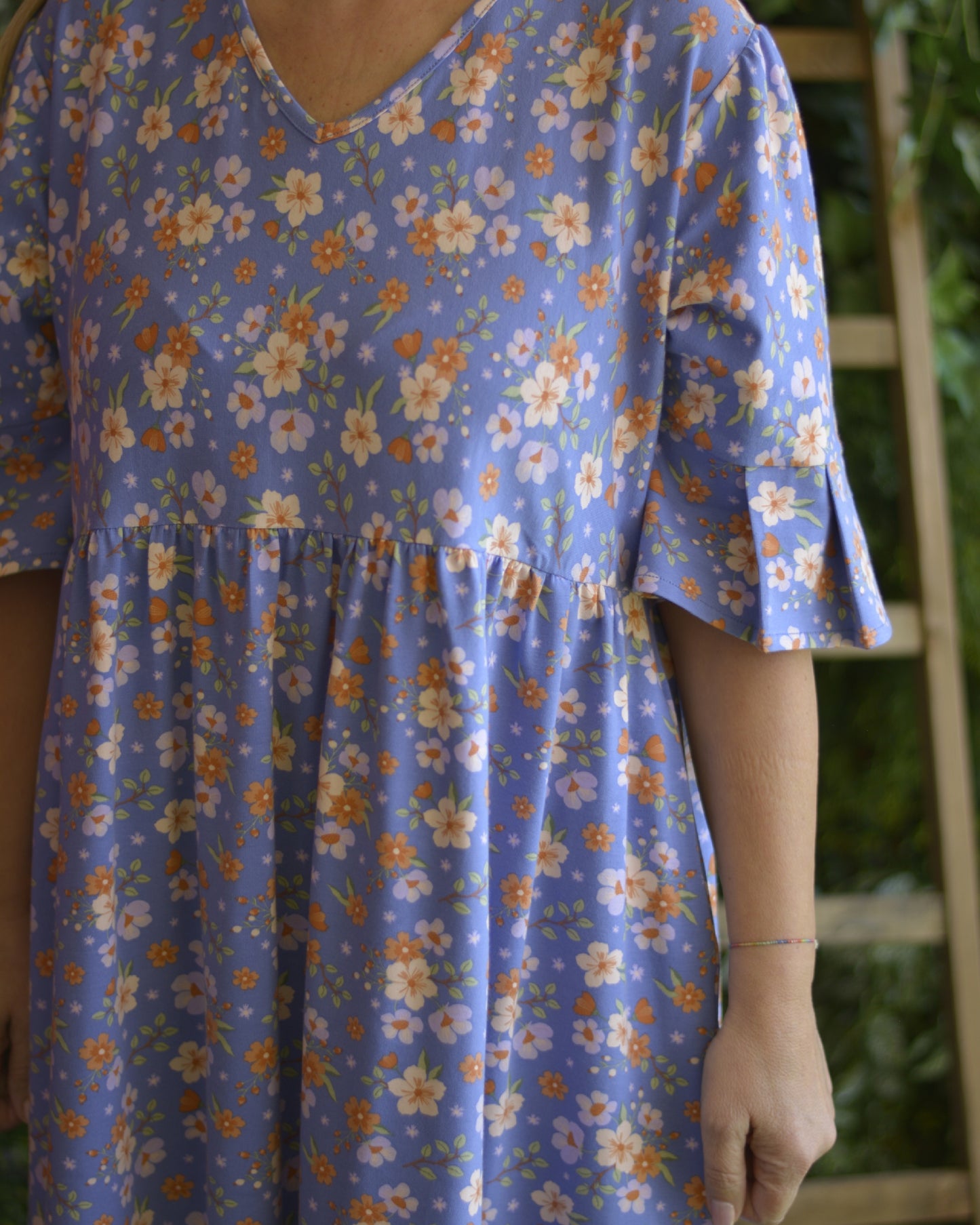 Vestido Azul Flores