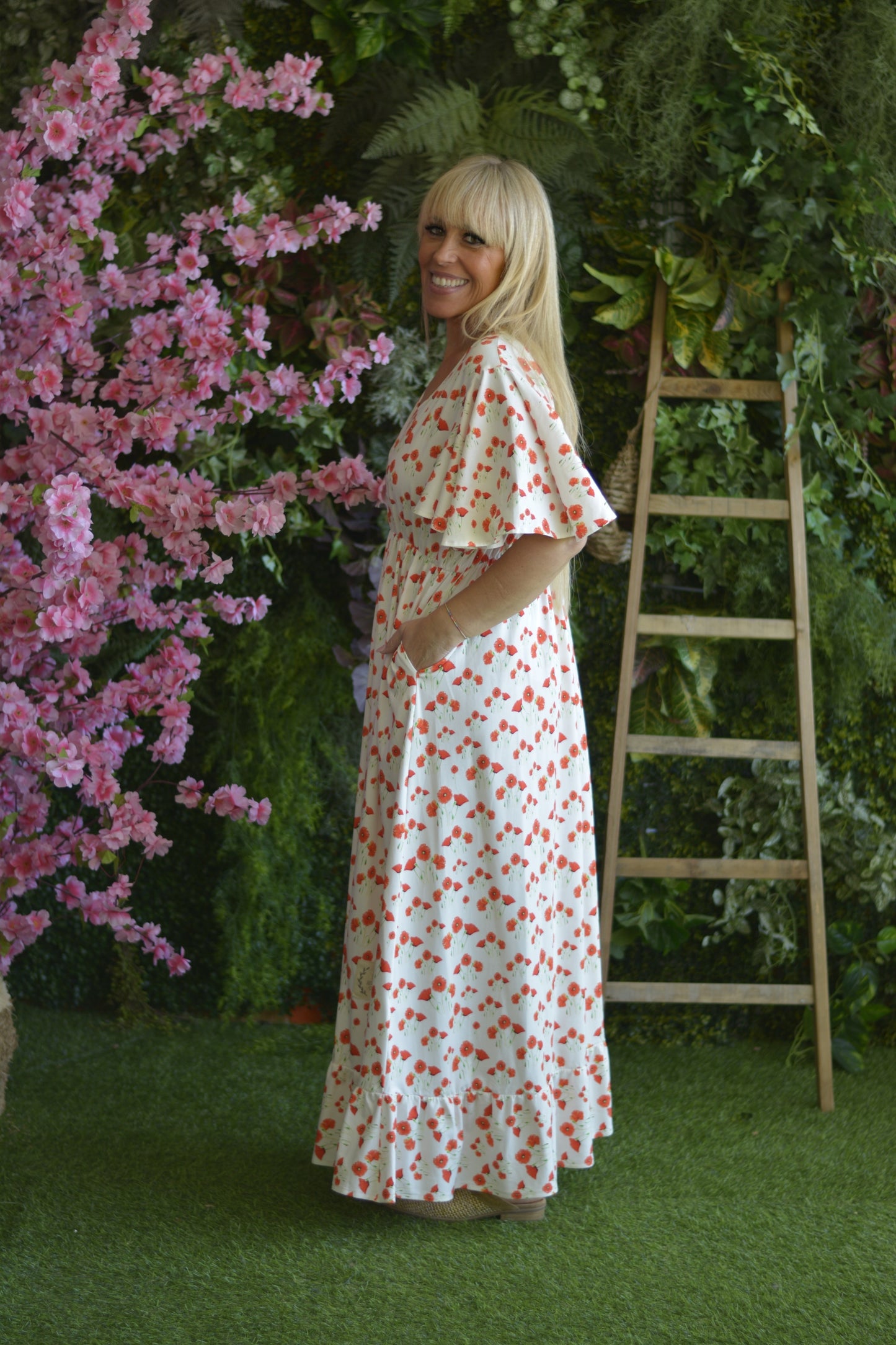 Vestido Branco Papoilas