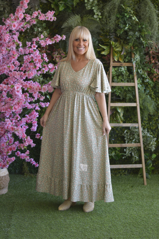 Vestido Verde Flores