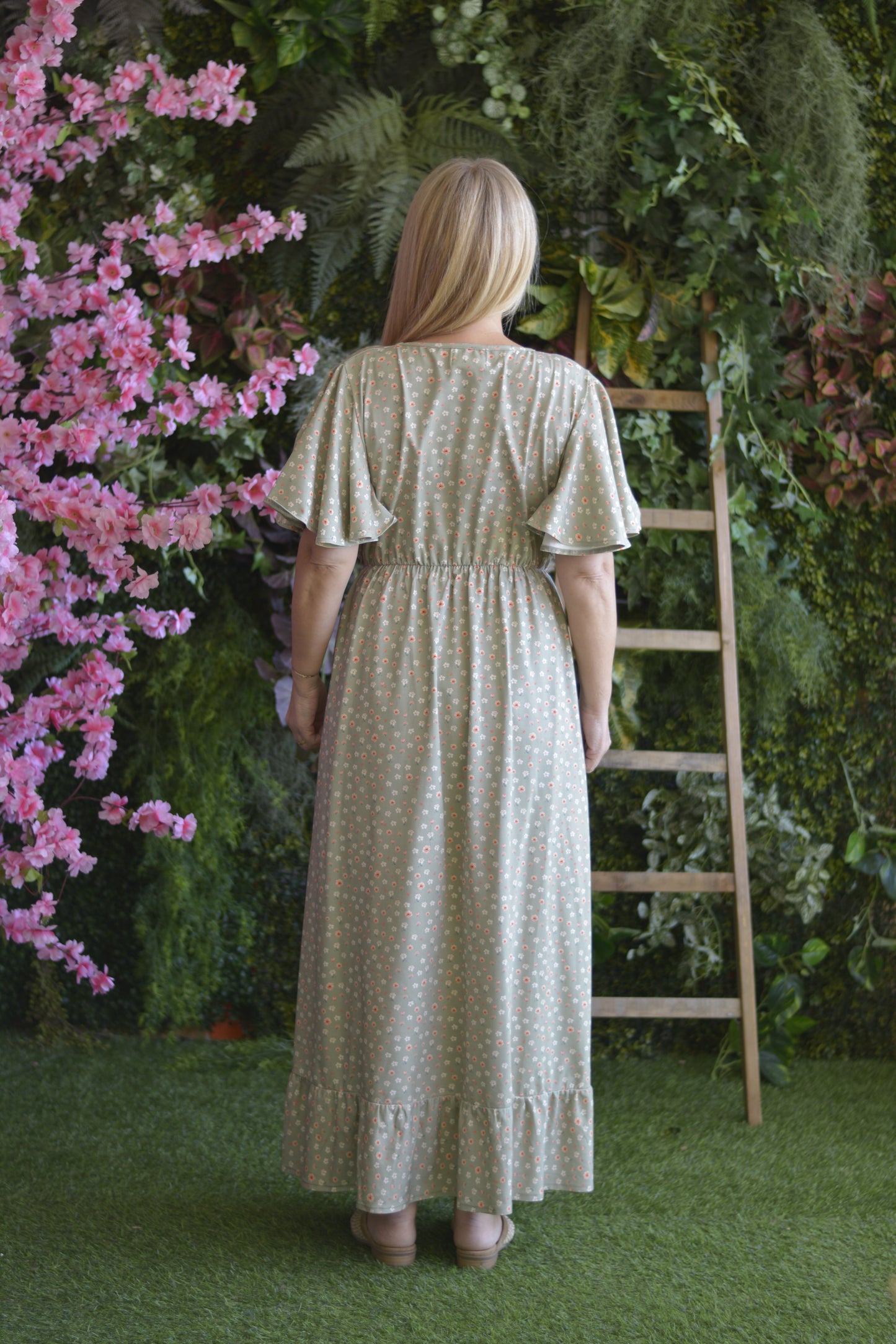 Vestido Verde Flores