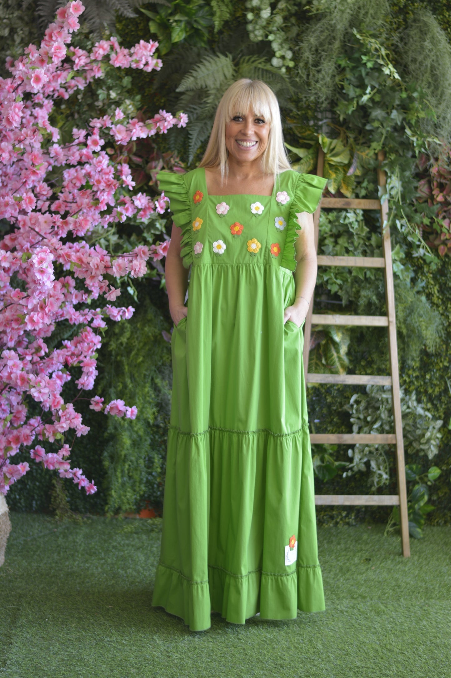 Vestido Verde Flores