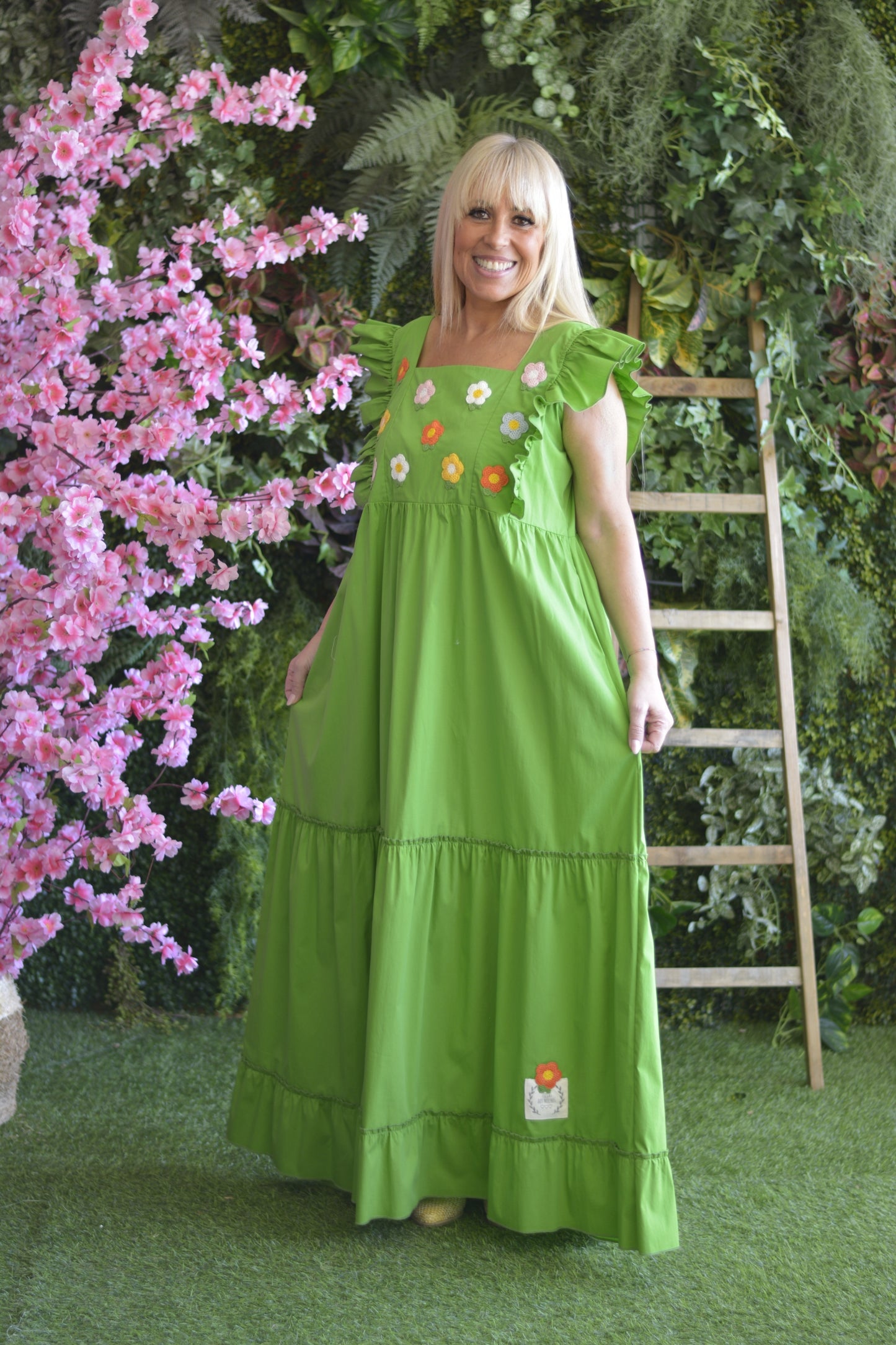 Vestido Verde Flores