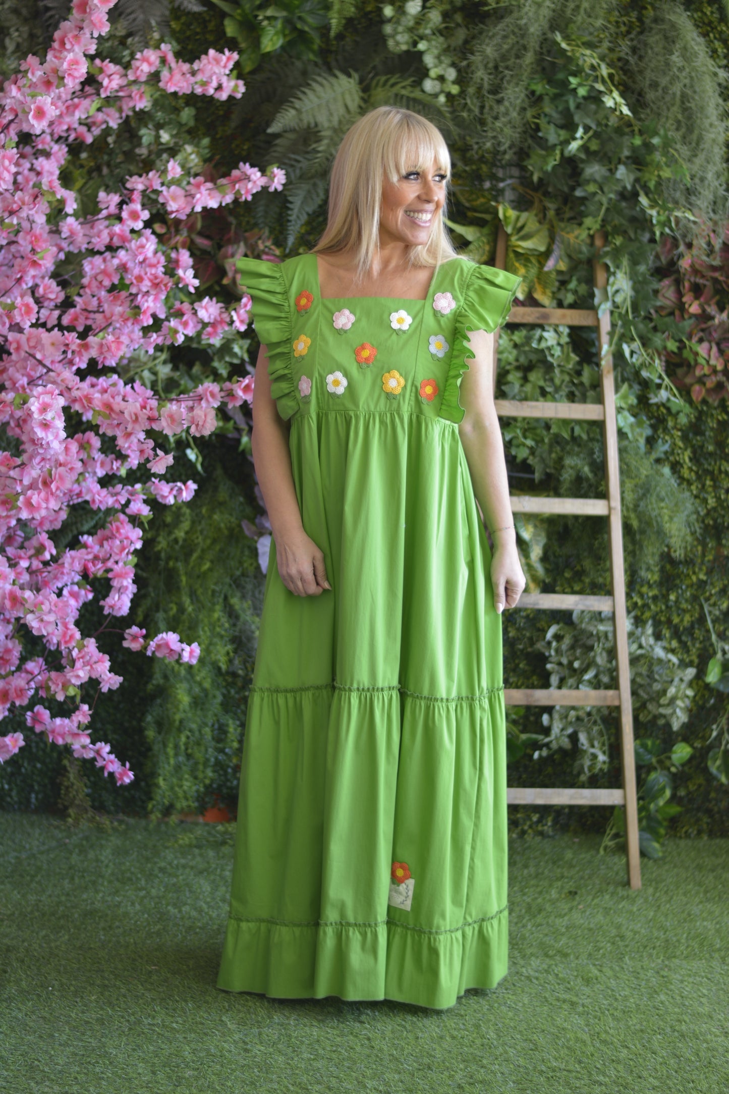 Vestido Verde Flores