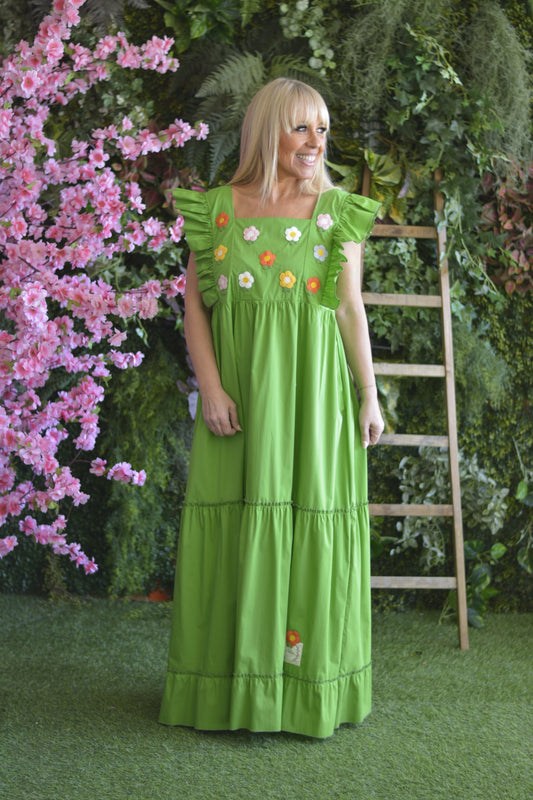 Vestido Verde Flores