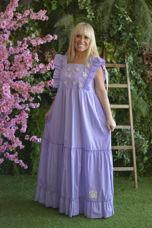 Vestido Lilás Flores