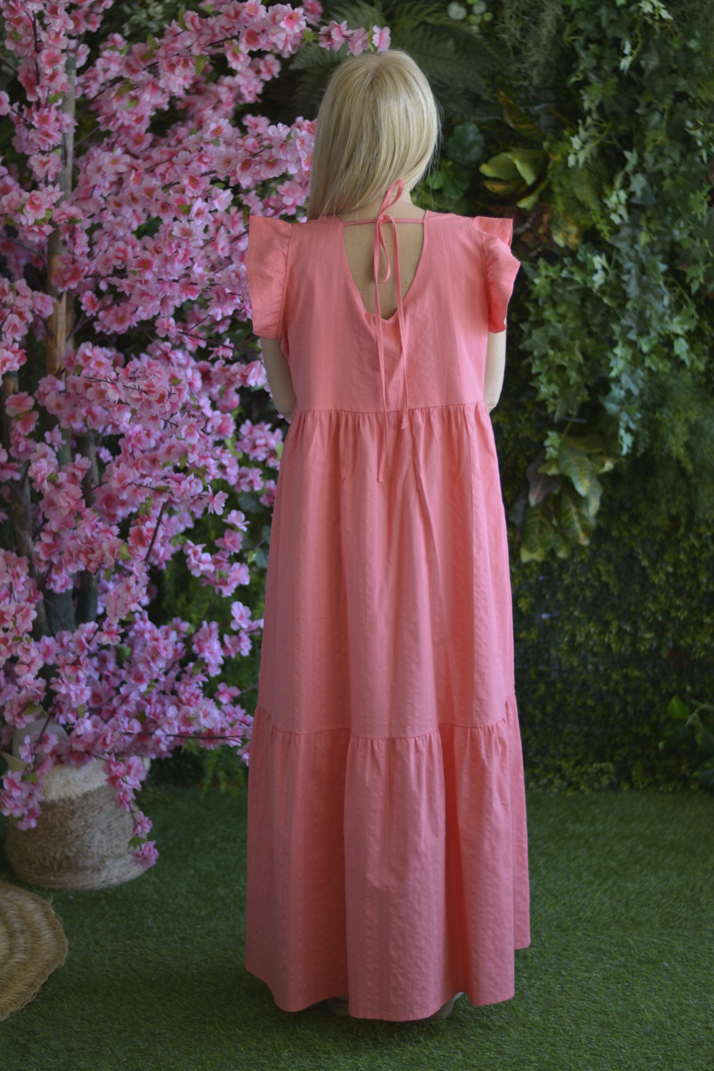 Vestido Coral Pompons