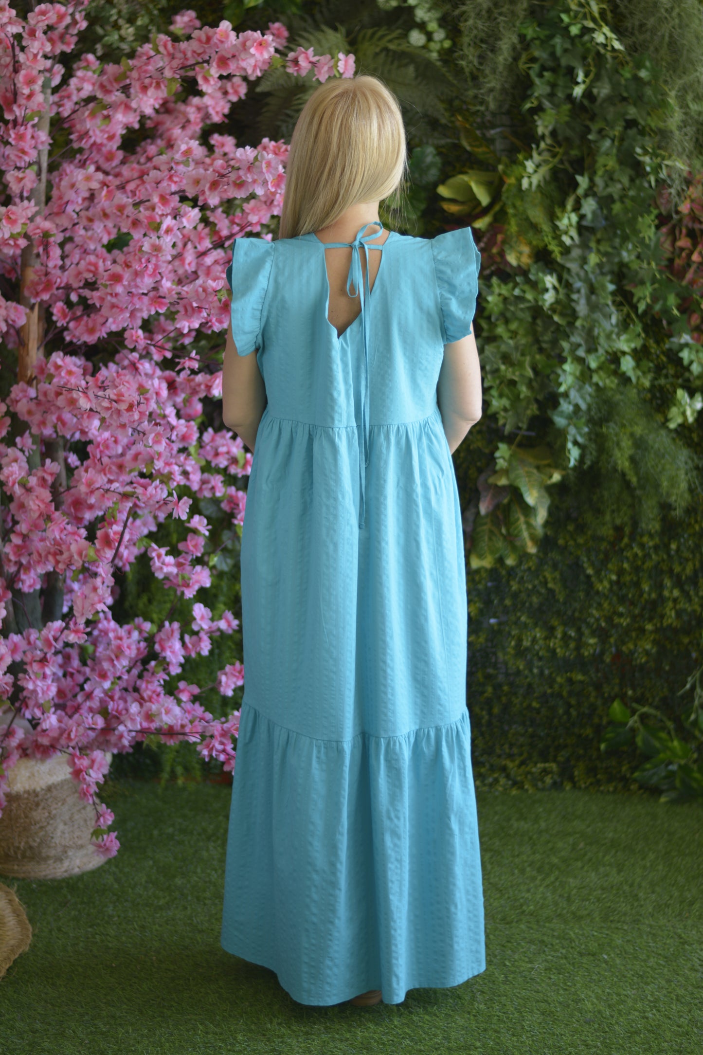 Vestido Turquesa Pompons
