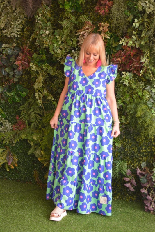 Vestido lima flores azulão