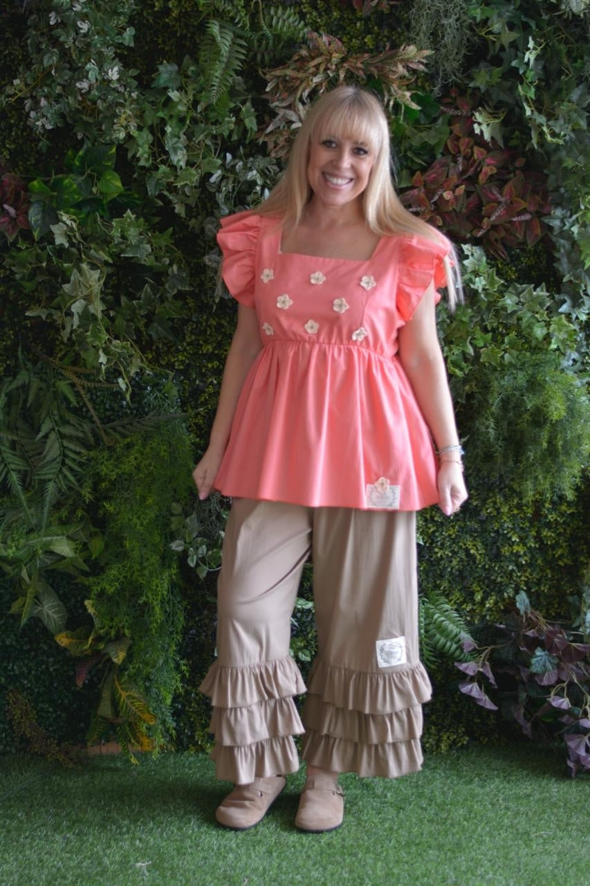 Túnica coral laço