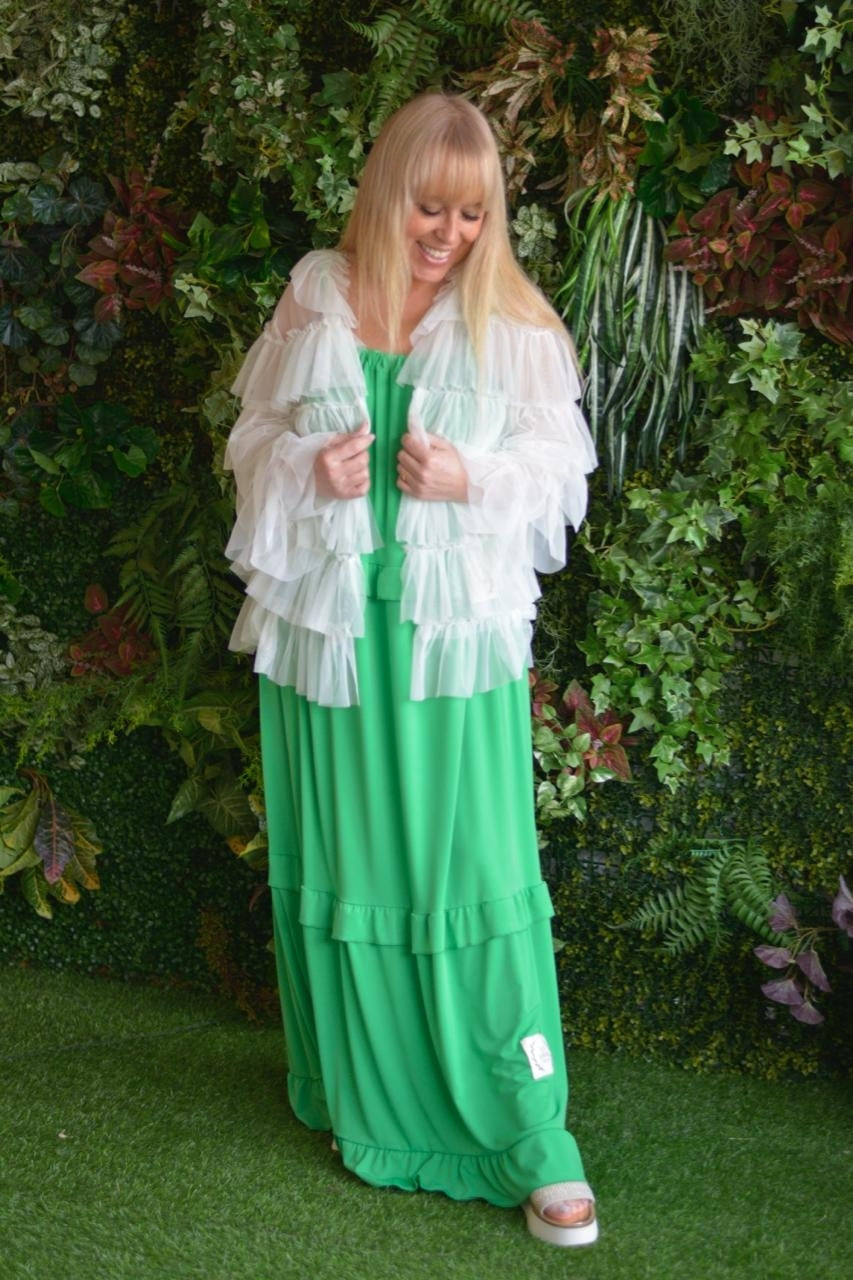 Vestido verde laço