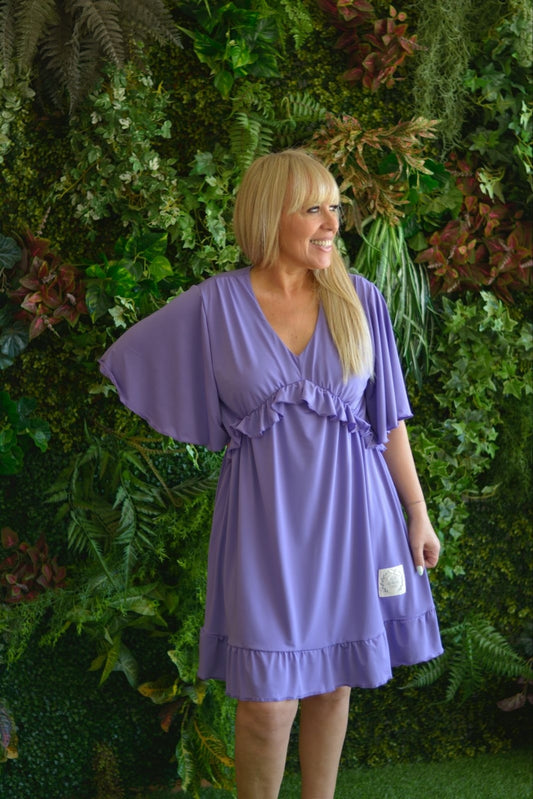 Vestido curto lilás