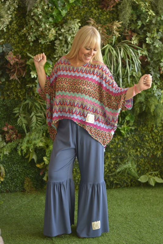 Pantalonas azul petróleo
