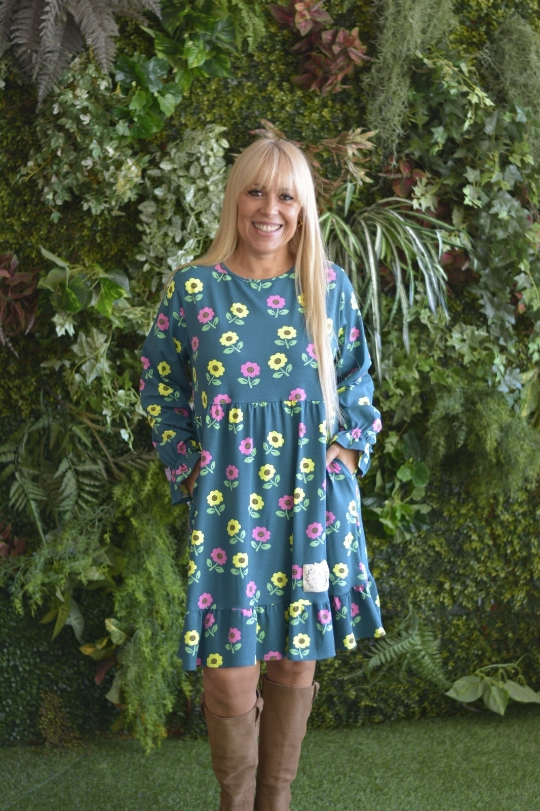 Vestido Verde Flores