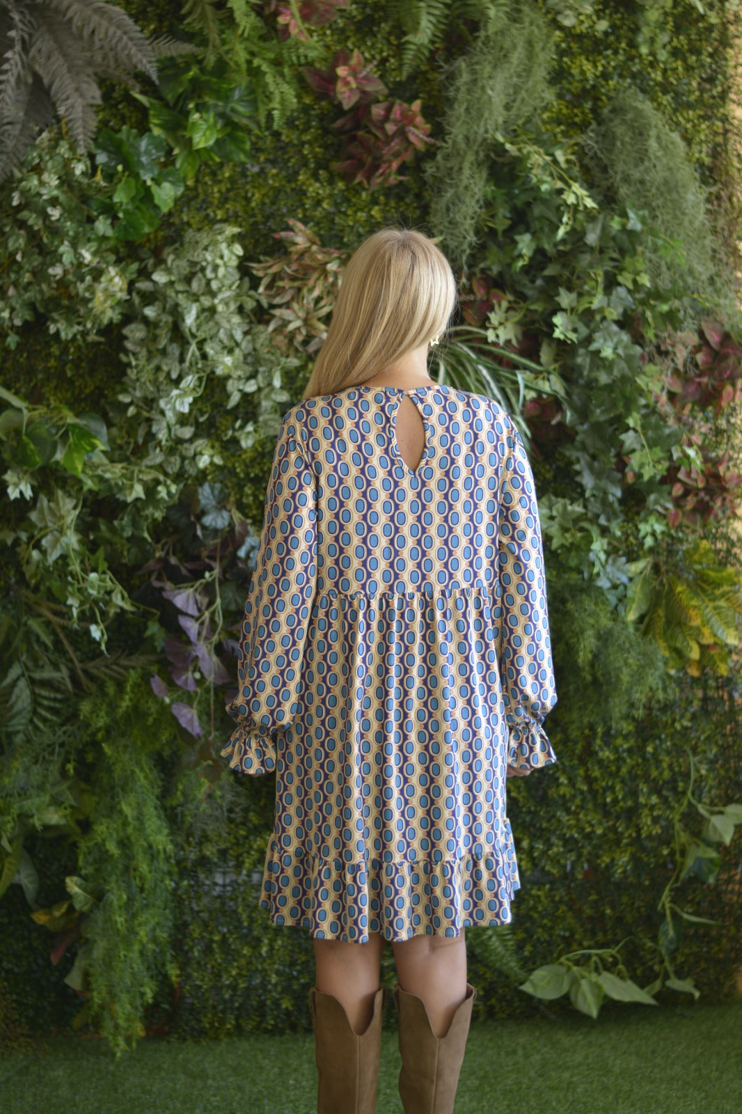 Vestido Geométrico Azul