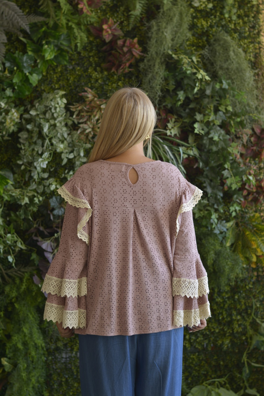 Túnica Rosa com Crochet