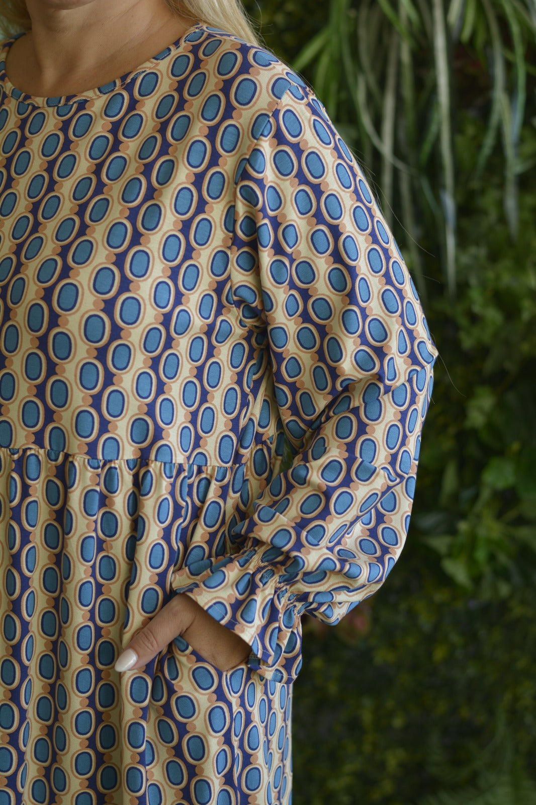 Vestido Geométrico Azul