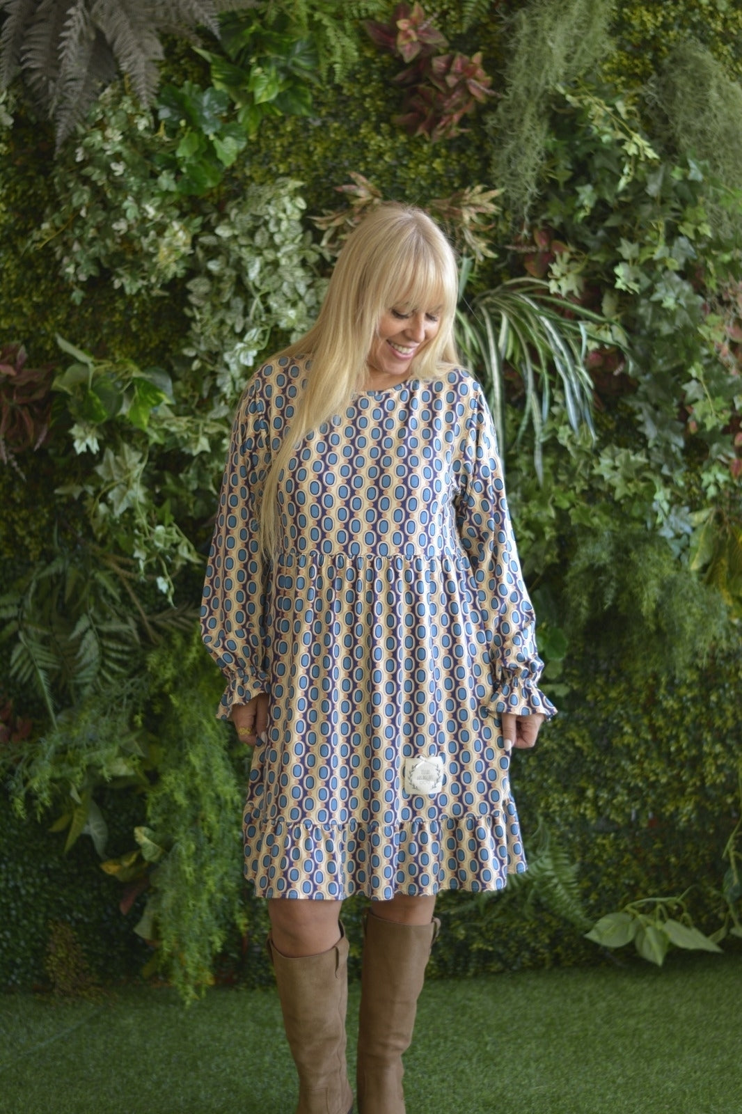 Vestido Geométrico Azul