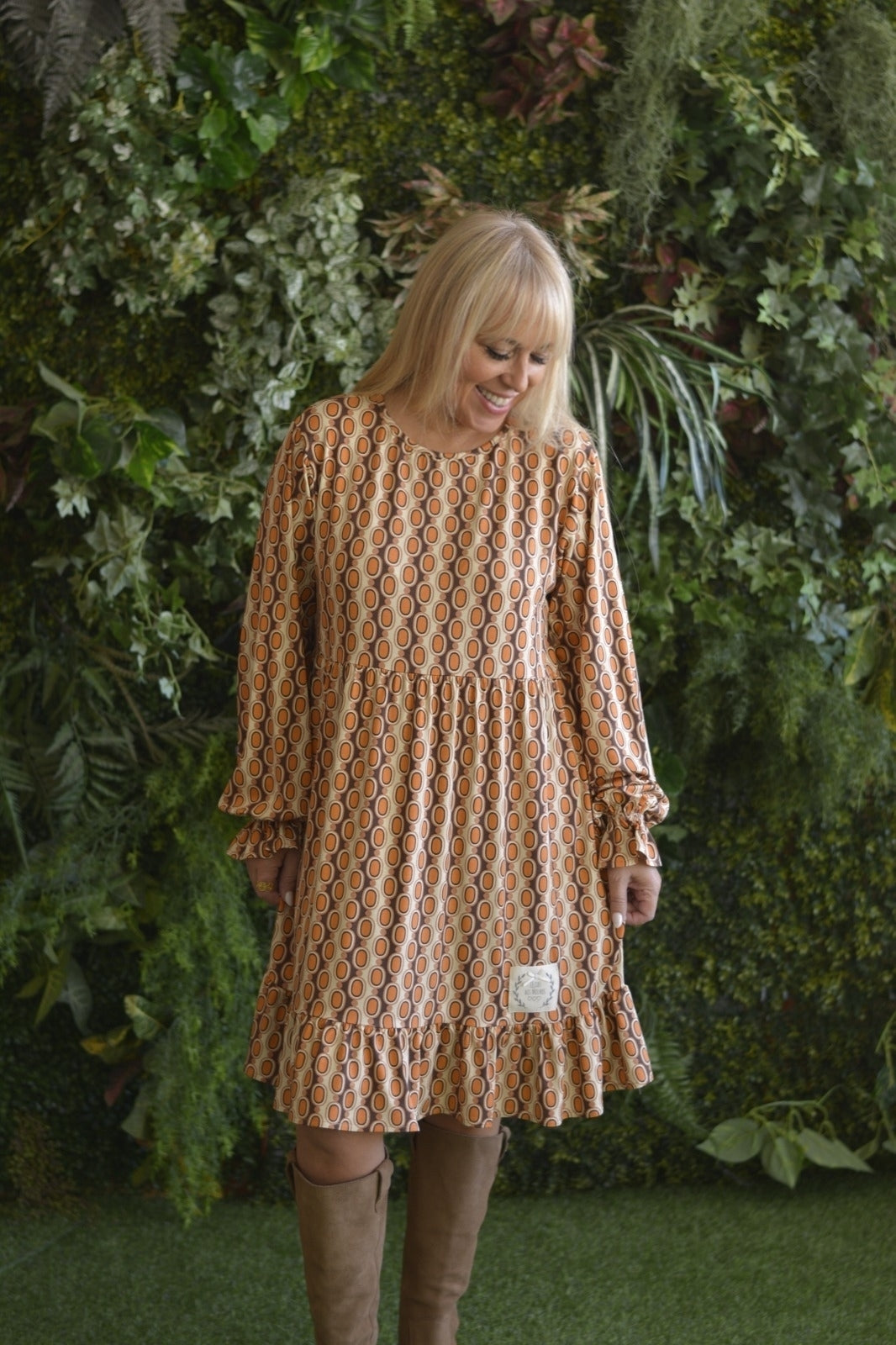 Vestido Geométrico Laranja