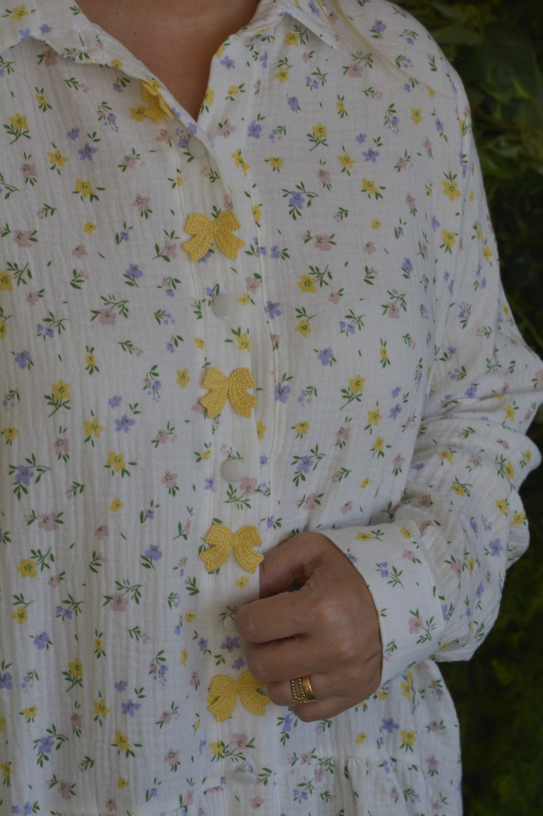 Túnica florzinhas e lacinhos