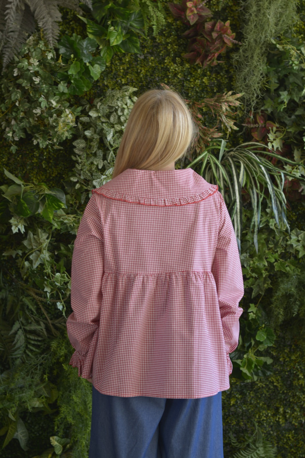 Túnica Quadradinhos Brancos e Vermelho