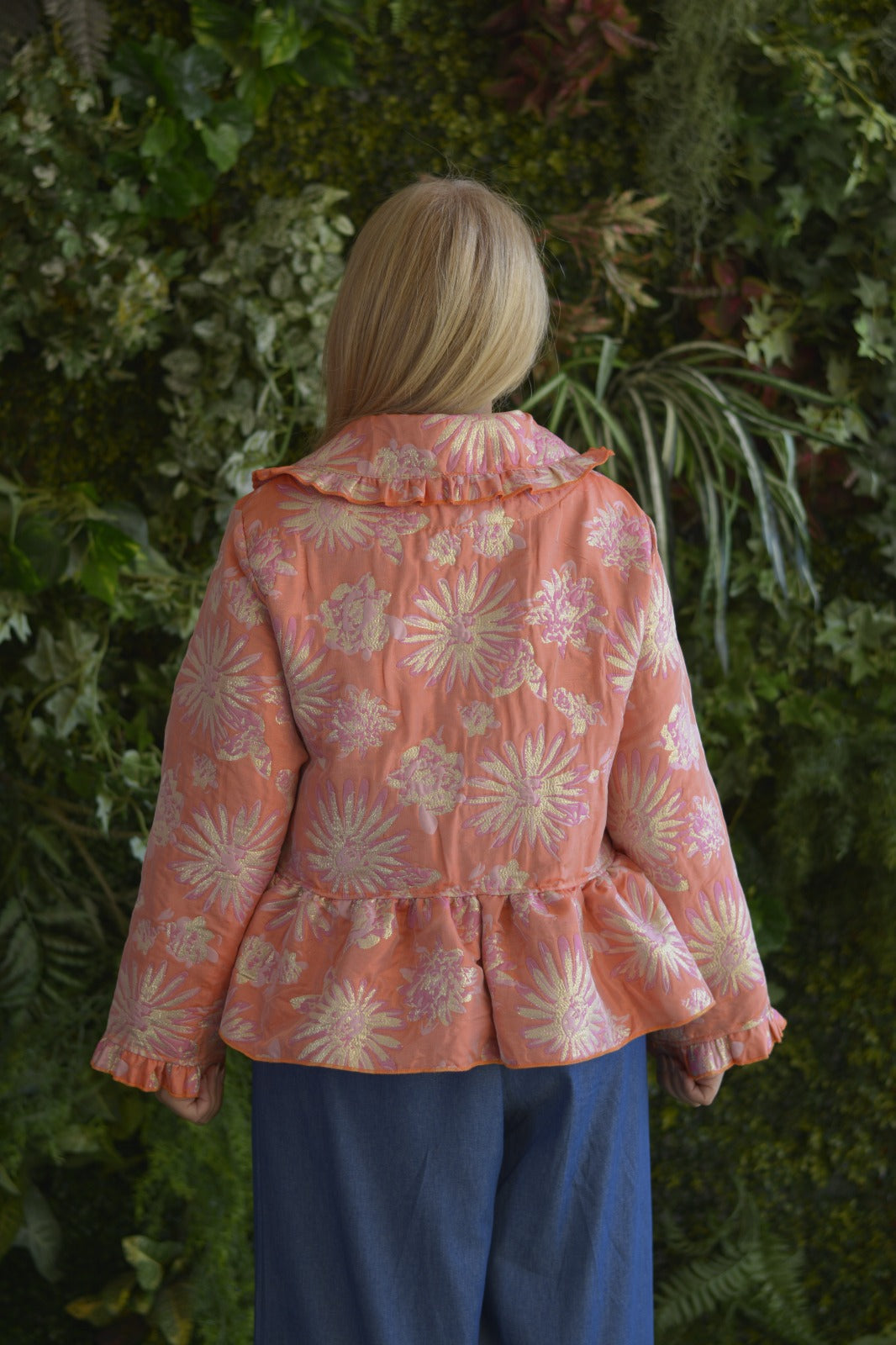 Casaco Laranja Fuschia e Dourado