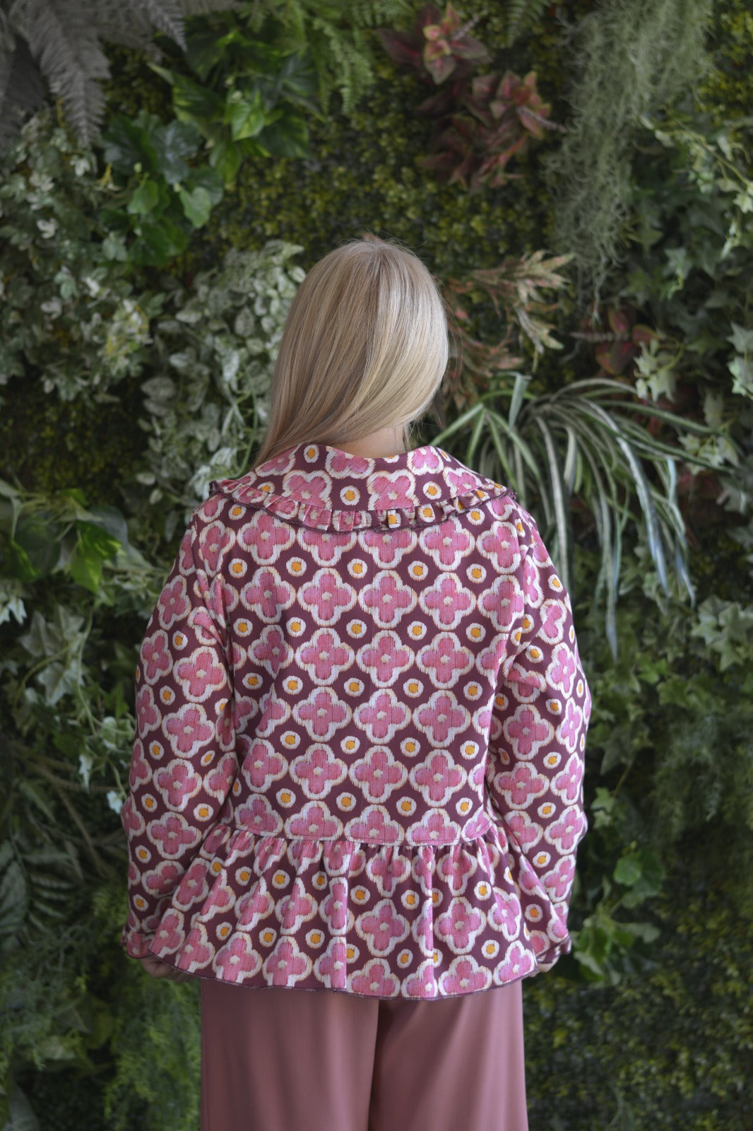 Casaco Bordeaux Flores