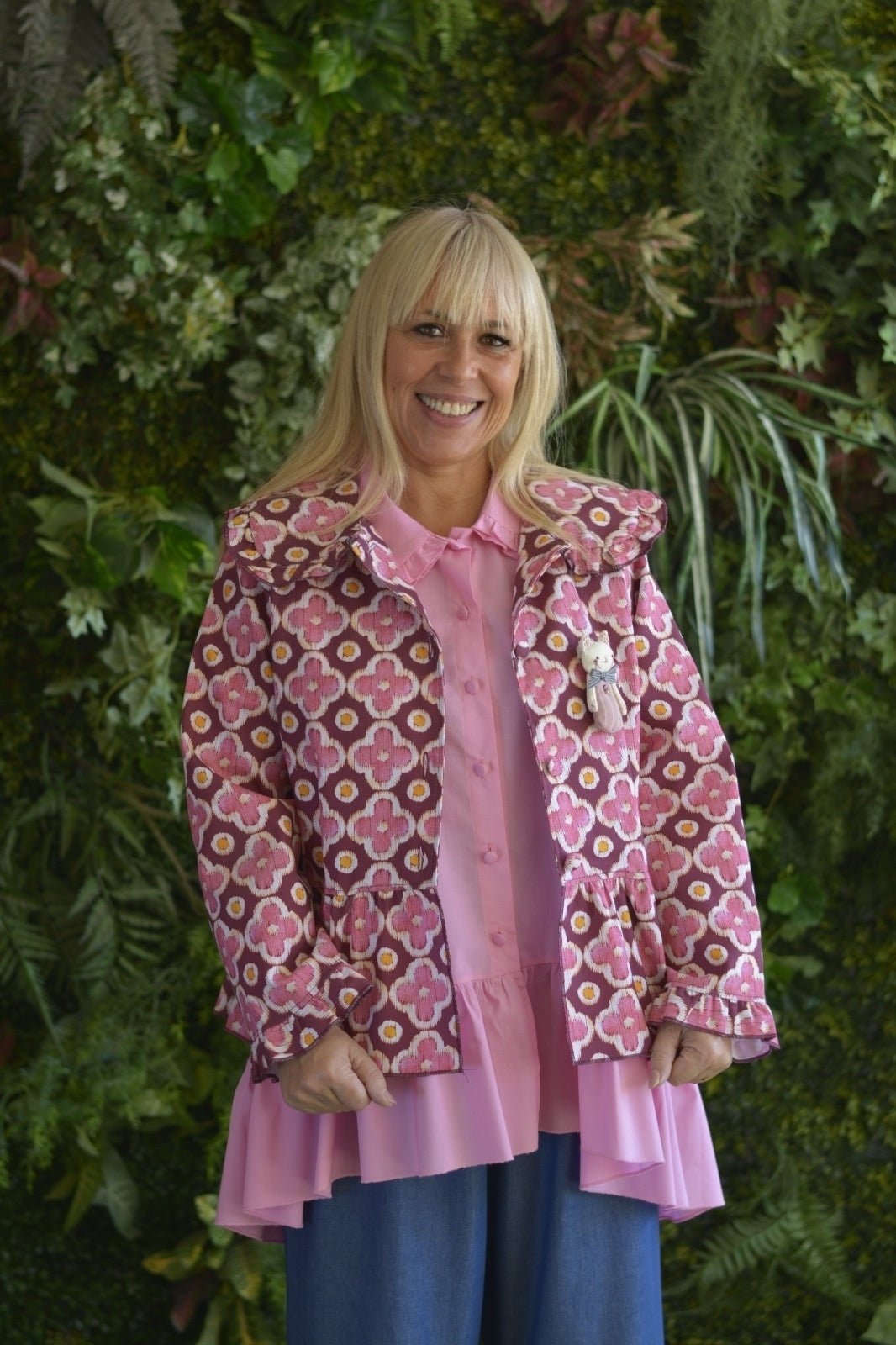 Casaco Bordeaux Flores