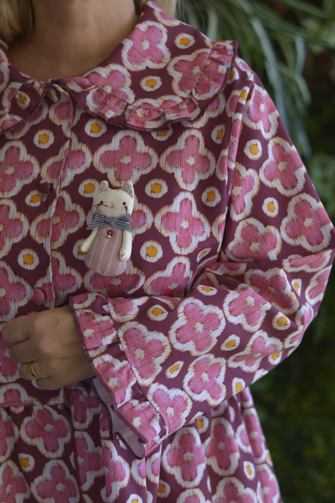 Casaco Bordeaux Flores