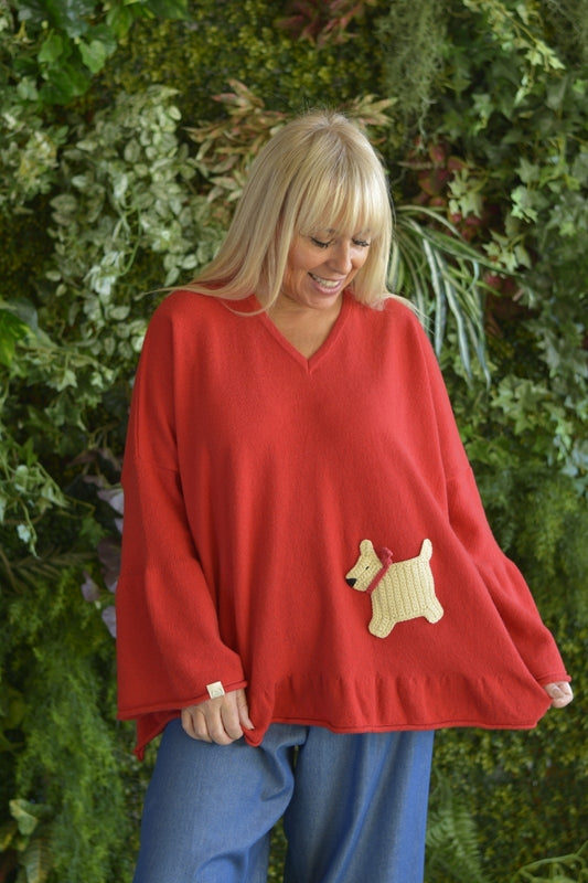Camisola Lambezul Vermelha Cão