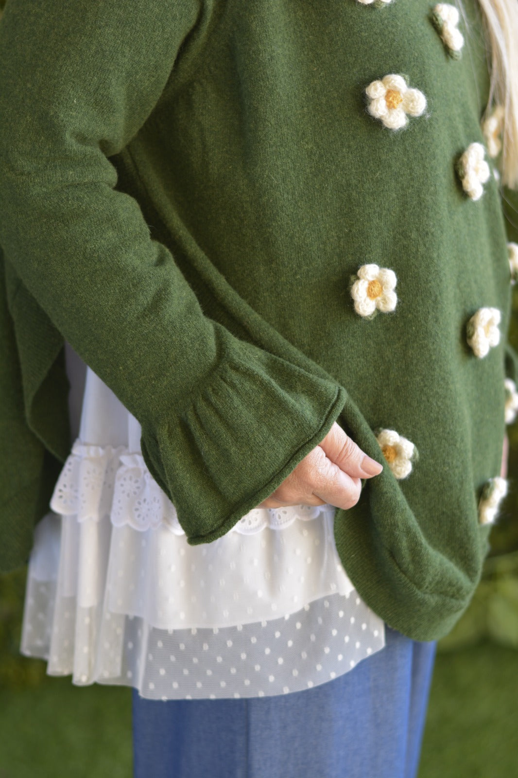 Camisola Lambezul Caqui com Flores