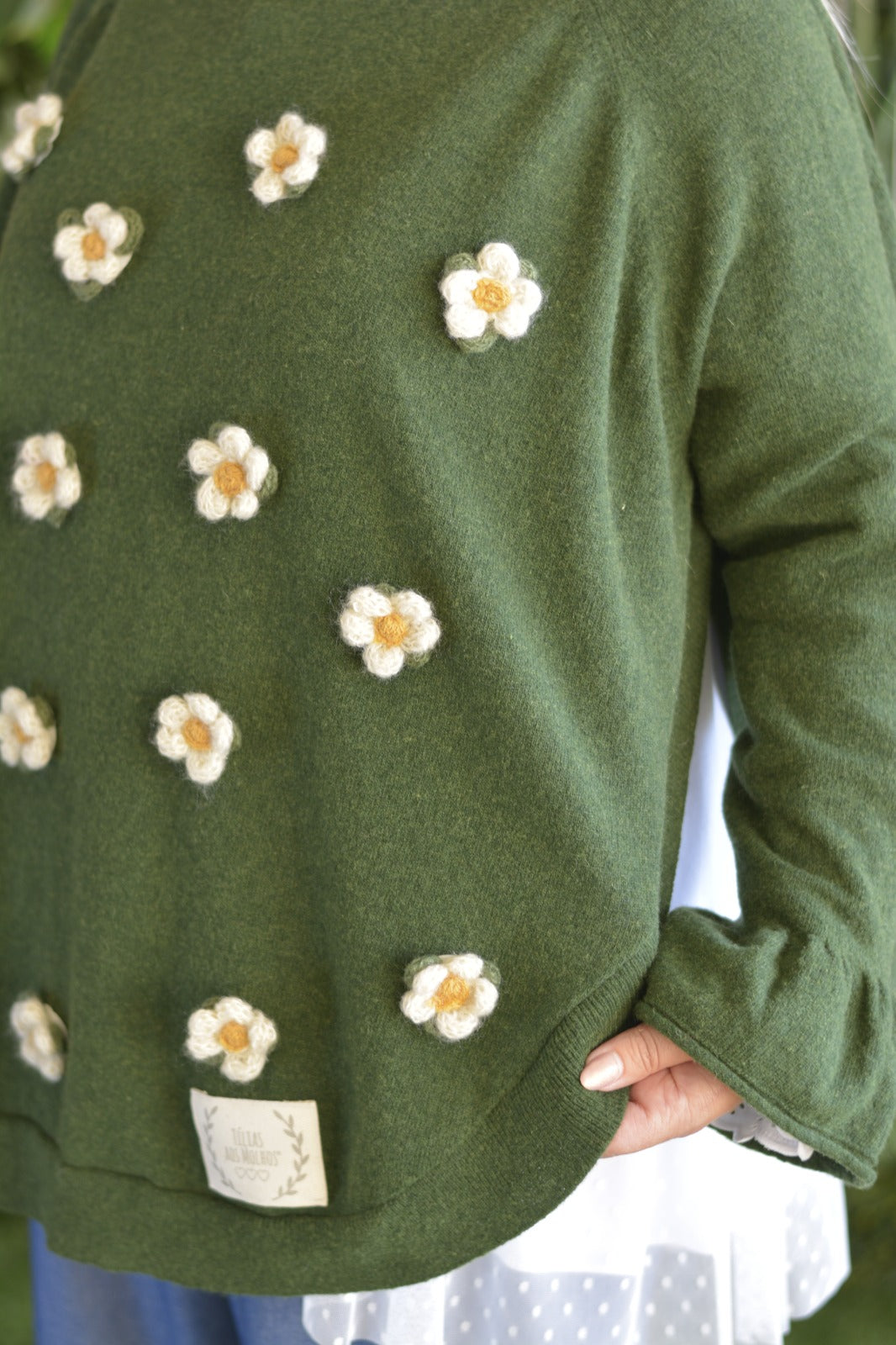 Camisola Lambezul Caqui com Flores