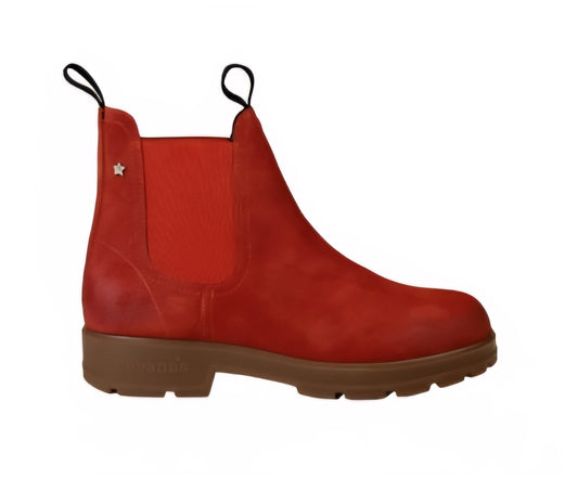 Botas Cubanas em camurça vermelha