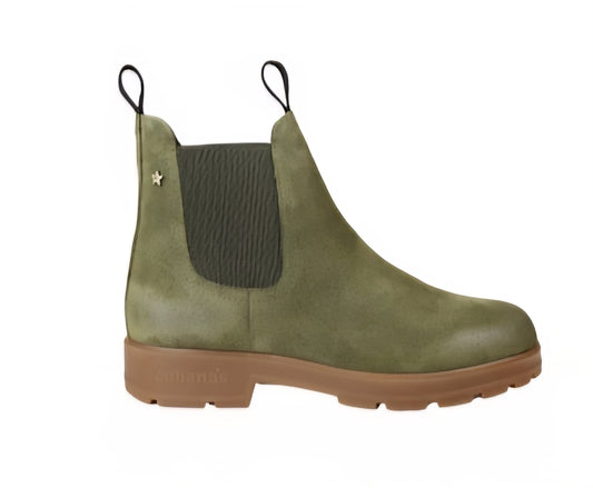 Botas Cubanas em camurça verde