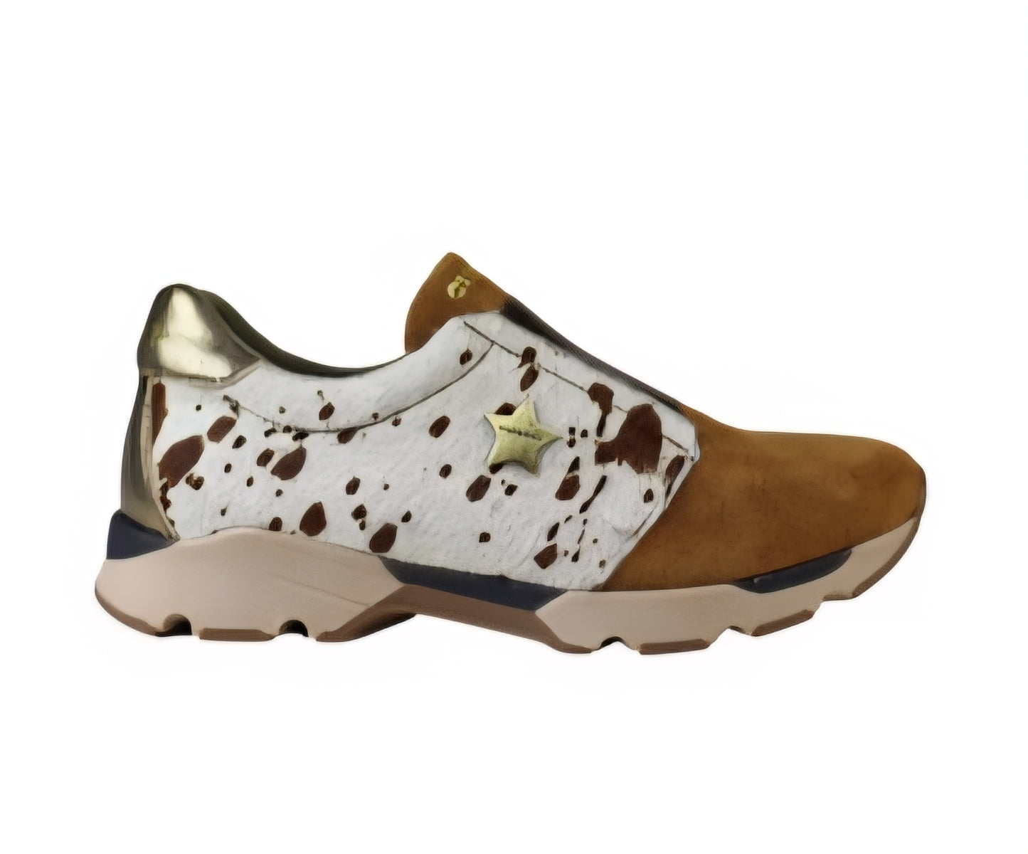 Ténis Cubanas em Camurça e Pêlo Animal Print