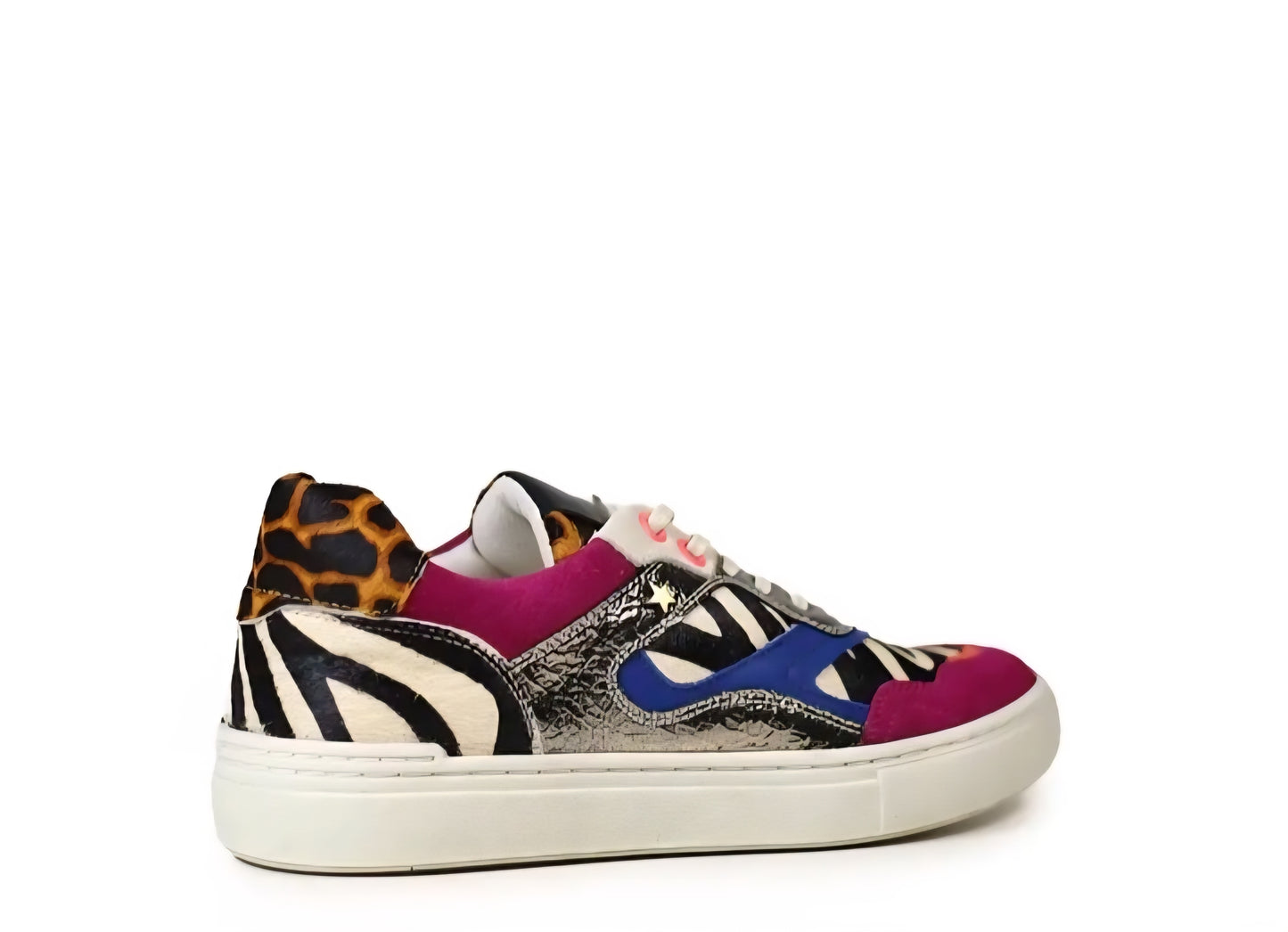 Ténis Cubanas em Camurça Rosa e Animal Print Zebra