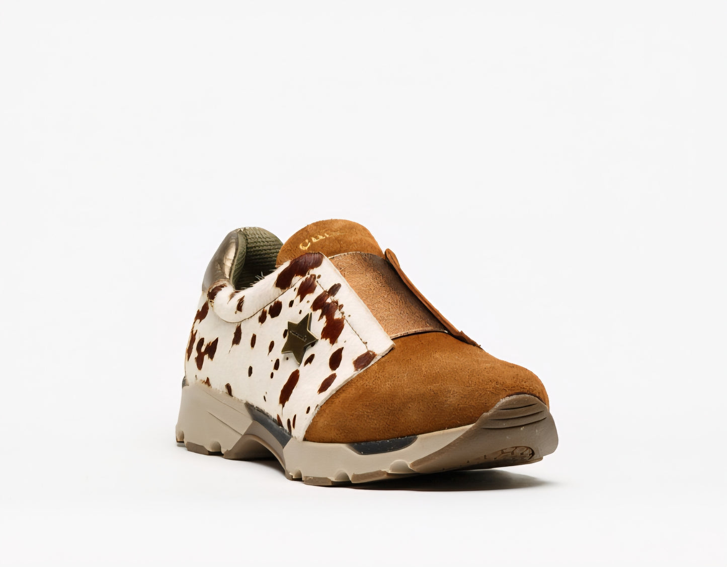 Ténis Cubanas em Camurça e Pêlo Animal Print