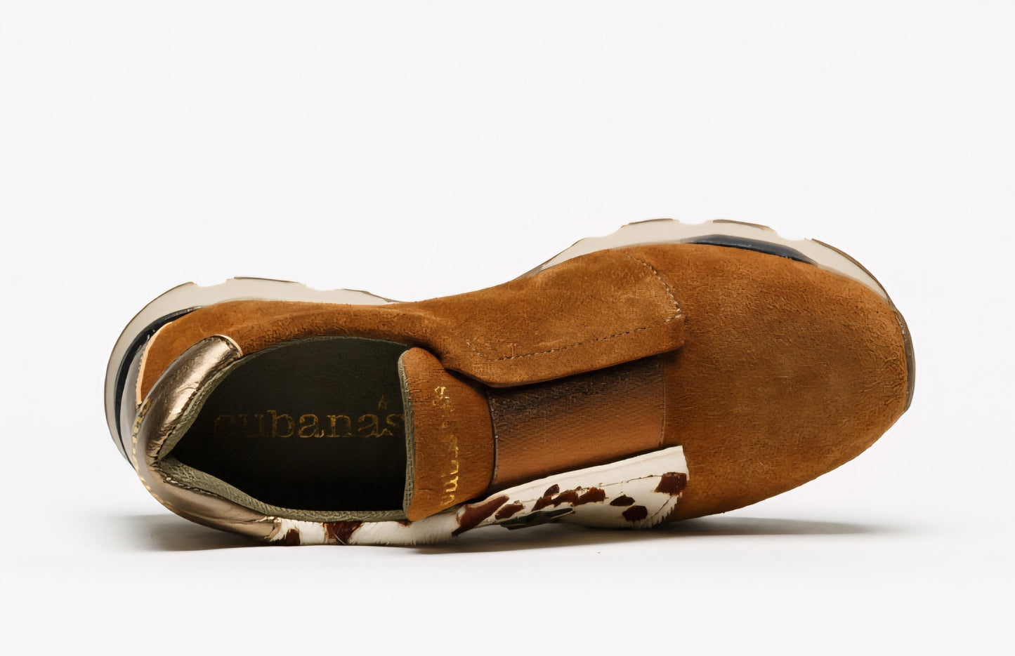 Ténis Cubanas em Camurça e Pêlo Animal Print