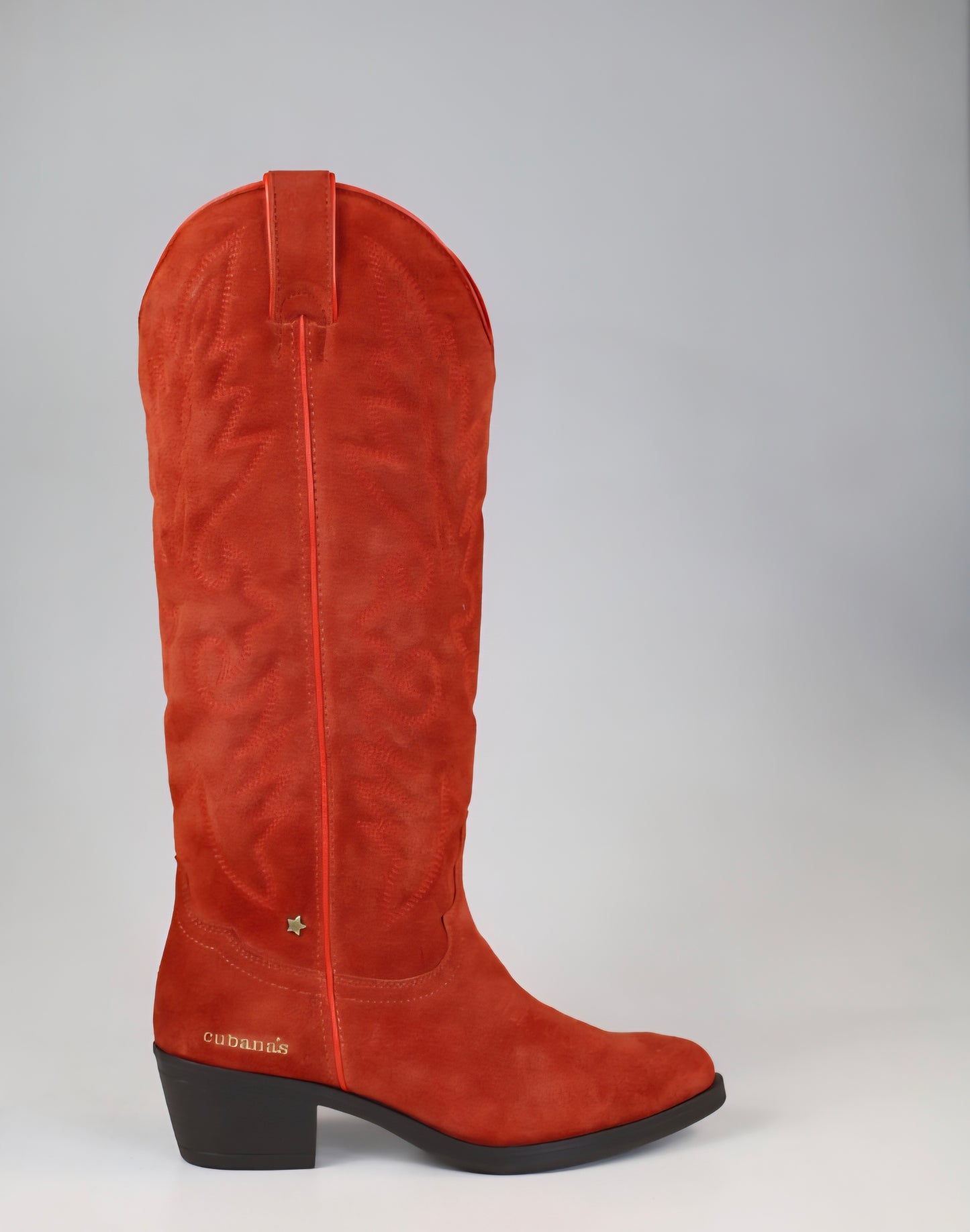 Botas Cubanas em Camurça Vermelha
