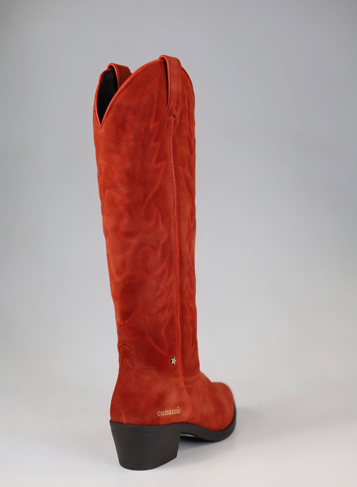 Botas Cubanas em Camurça Vermelha